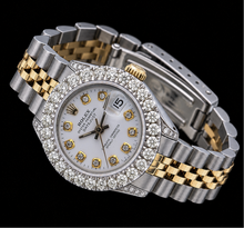 Rolex Datejust 6917 26mm White Diamond Dial Two Tone Watch Jubilee