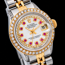 Rolex Datejust 6917 26mm White Mother of Pearl Diamond Dial Two Tone Gold Jubilee Bracelet Watch