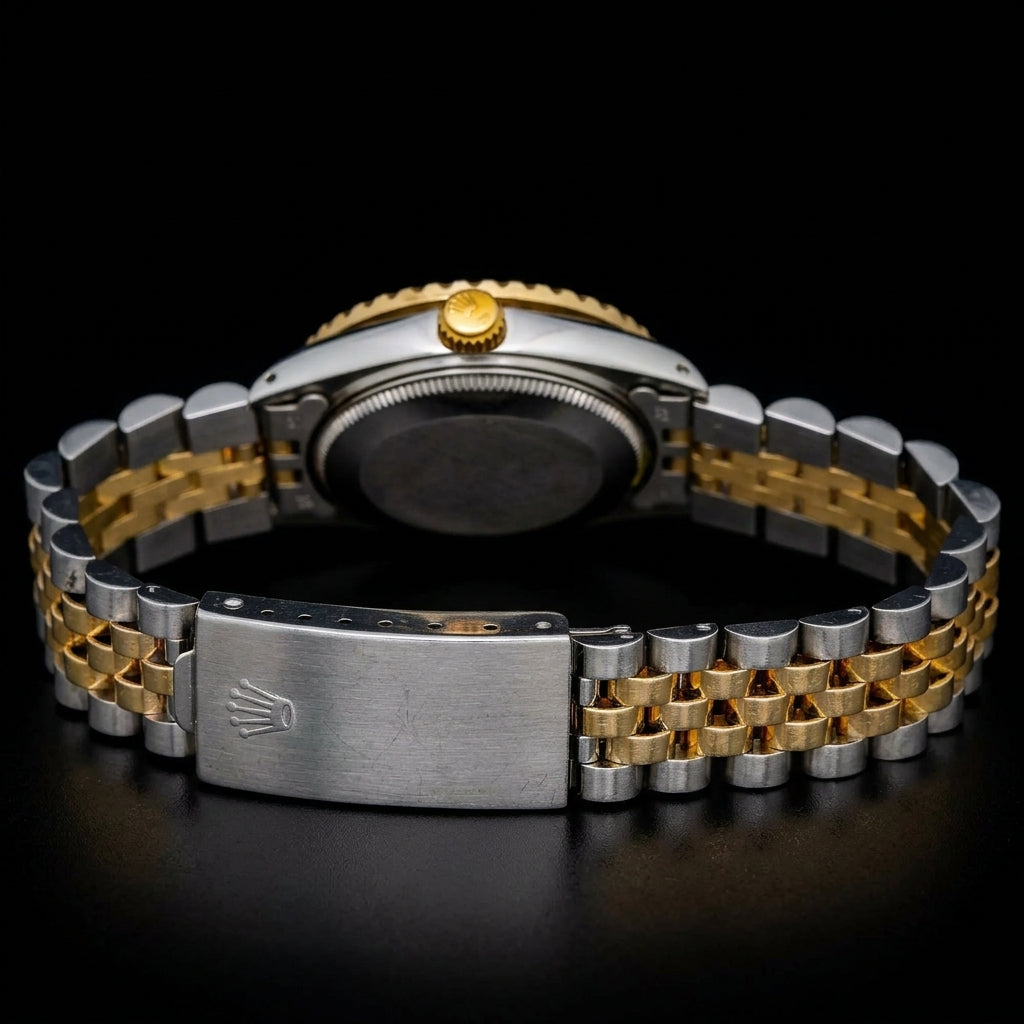 Rolex Datejust 6917 26mm White Mother of Pearl Diamond Dial Two Tone Gold Jubilee Bracelet Watch