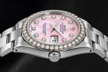 Rolex Datejust 78240 31mm Pink Mother of Pearl Diamond Dial Stainless Steel Watch
