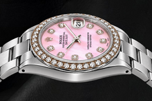 Rolex Datejust 78240 31mm Pink Mother of Pearl Diamond Dial Stainless Steel Watch