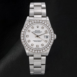 Rolex Datejust 78240 31mm Silver Diamond Dial Stainless Steel Watch