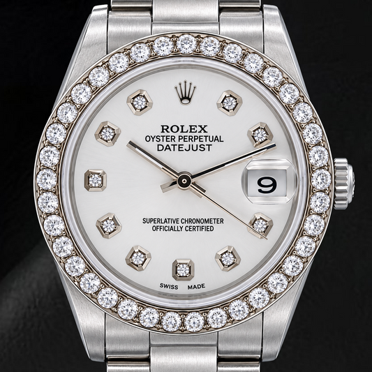 Rolex Datejust 78240 31mm Silver Diamond Dial Stainless Steel Watch