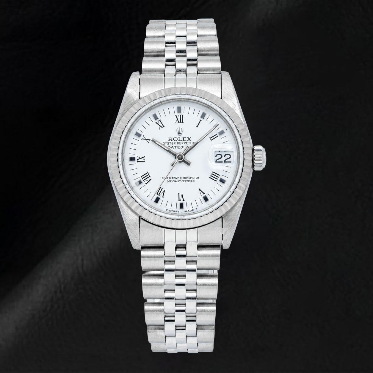 Rolex Datejust 78274 31mm White Roman Dial Smooth Bezel Stainless Steel Jubilee Bracelet Watch