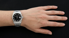 Rolex Datejust Black Diamond Dial Watch Stainless Steel Oyster Bracelet