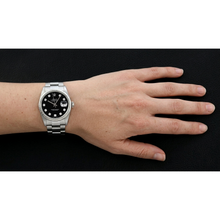 Rolex Datejust Black Diamond Dial Watch Stainless Steel Oyster Bracelet