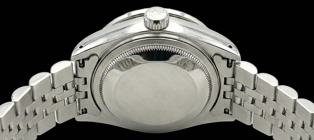 Rolex Datejust Black Stick Dial Lady Watch Ss Jubilee Bracelet