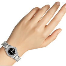 Rolex Datejust Black Stick Dial Lady Watch Ss Jubilee Bracelet