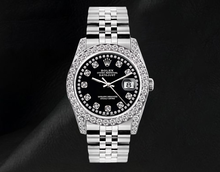Rolex Datejust Black String Diamond Dial 26mm Stainless Steel 6916 Watch