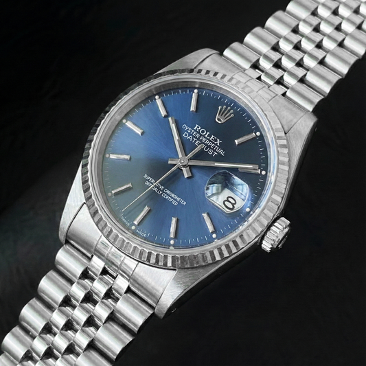 Rolex Datejust Blue Stick Dial 36 mm Stainless Steel Watch
