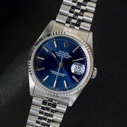 Rolex Datejust Blue Stick Dial 36 mm Stainless Steel Watch