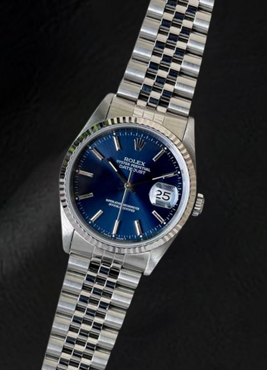 Rolex Datejust Blue Stick Dial 36 mm Stainless Steel Watch