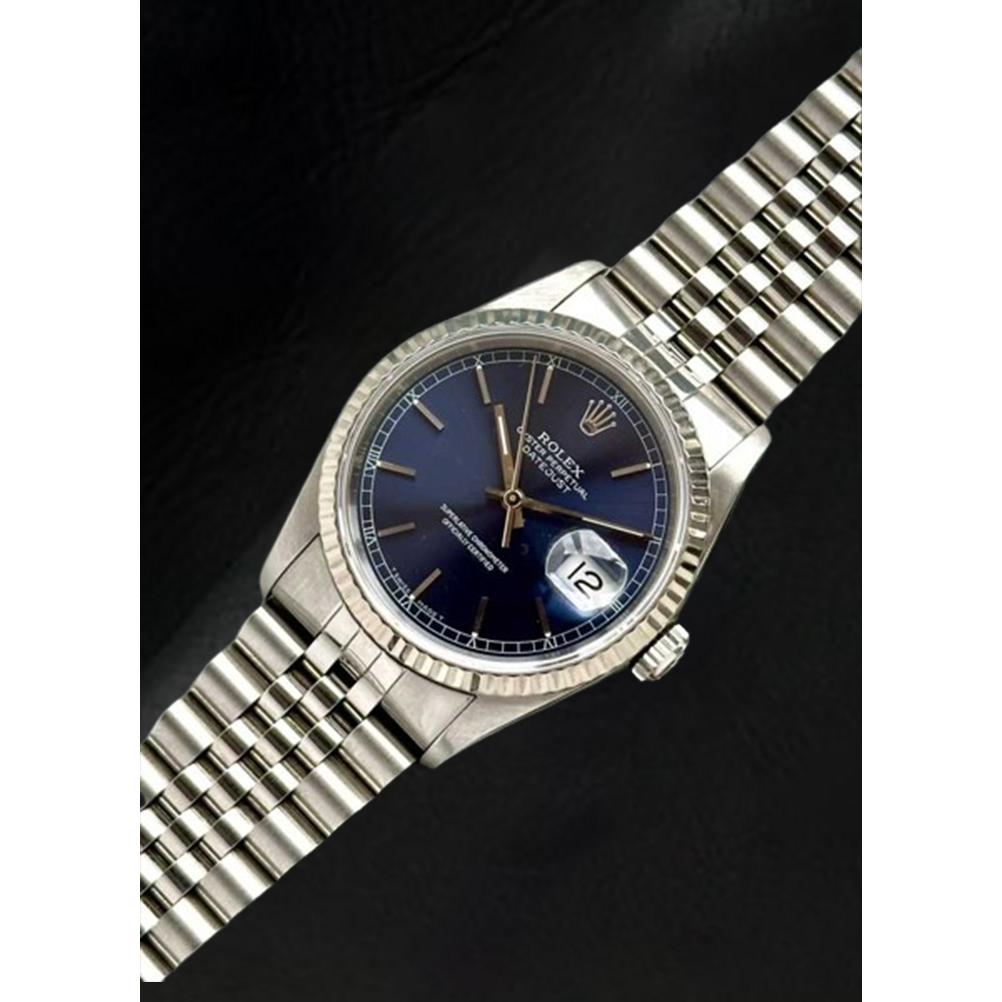 Rolex Datejust Blue Stick Dial 36 mm Stainless Steel Watch