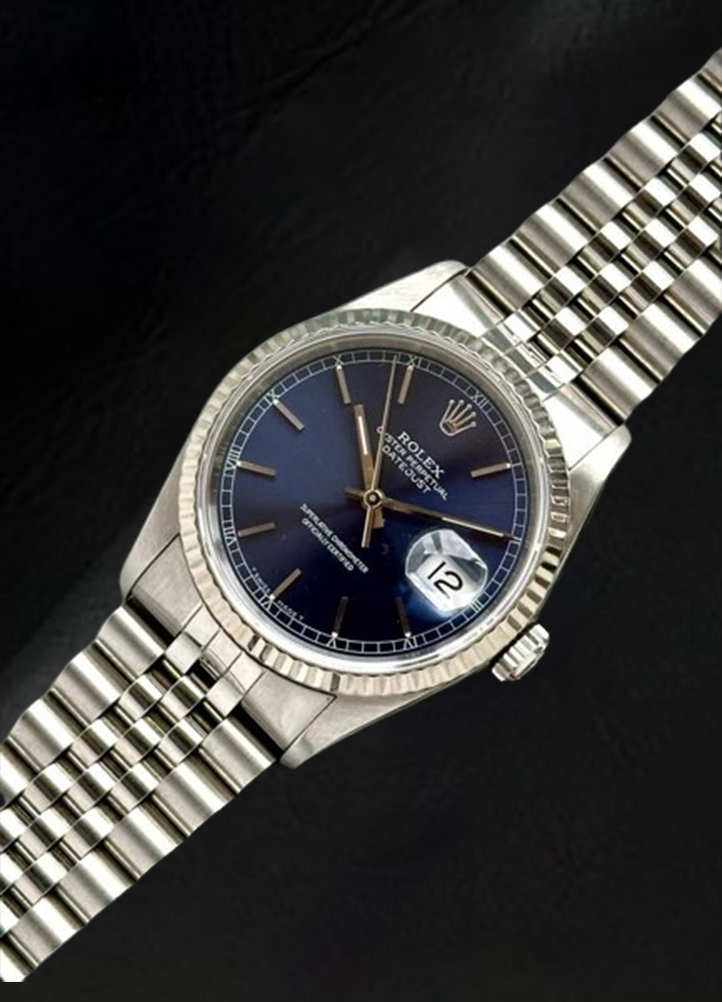 Rolex Datejust Blue Stick Dial 36 mm Stainless Steel Watch