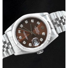 Rolex Datejust Chocolate Diamond Dial Stainless Steel Watch