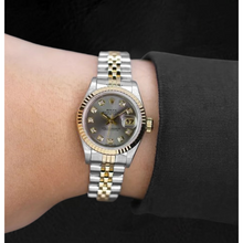 Rolex Datejust Gray Diamond Dial 26 mm Two Tone Ladies Watch