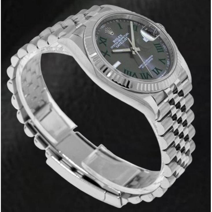 Rolex Datejust Grey Wimbledon Roman Dial 36 mm Stainelss Steel Watch