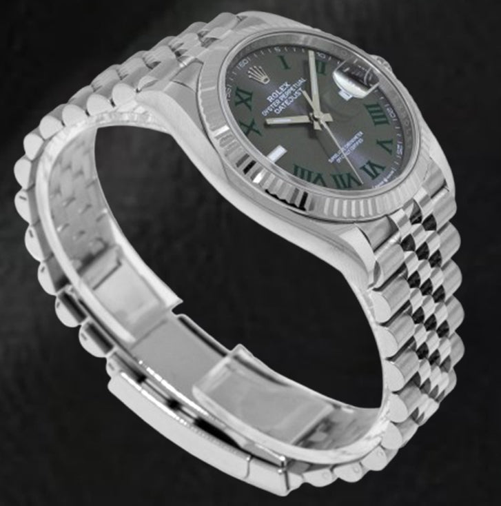 Rolex Datejust Grey Wimbledon Roman Dial 36 mm Stainelss Steel Watch