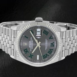 Rolex Datejust Grey Wimbledon Roman Dial 36 mm Stainelss Steel Watch