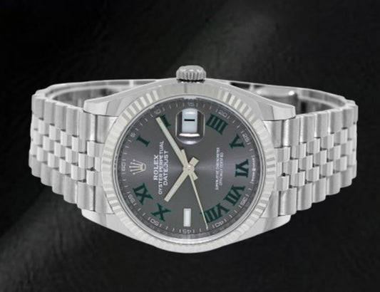 Rolex Datejust Grey Wimbledon Roman Dial 36 mm Stainelss Steel Watch