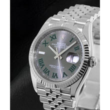 Rolex Datejust Grey Wimbledon Roman Dial 36 mm Stainelss Steel Watch