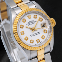 Rolex Datejust Ladies 26mm 69173 White Diamond Dial Two Tone Oyster Bracelet Watch
