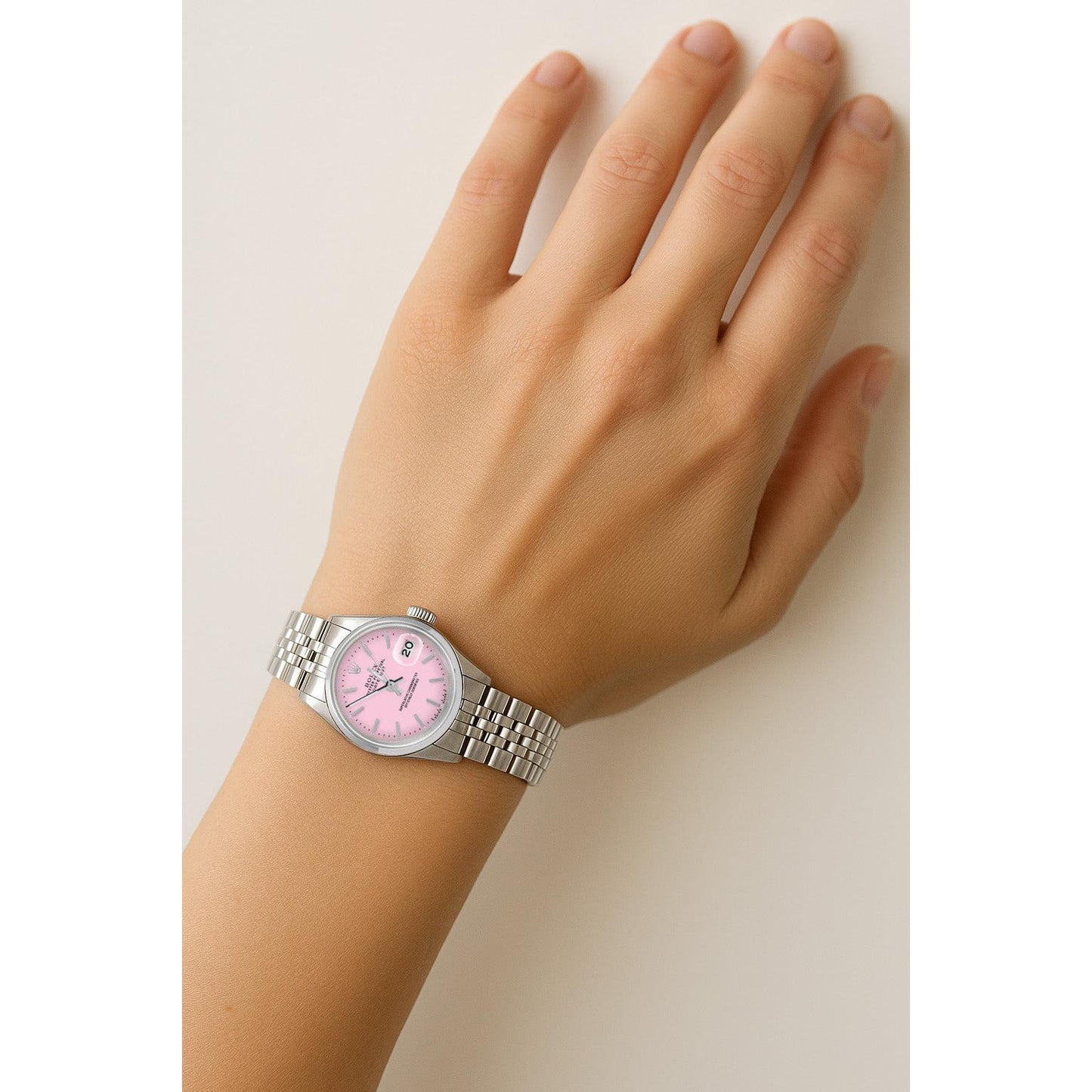 Rolex Datejust Ladies 26mm Pink Stick Dial Stainless Steel Watch