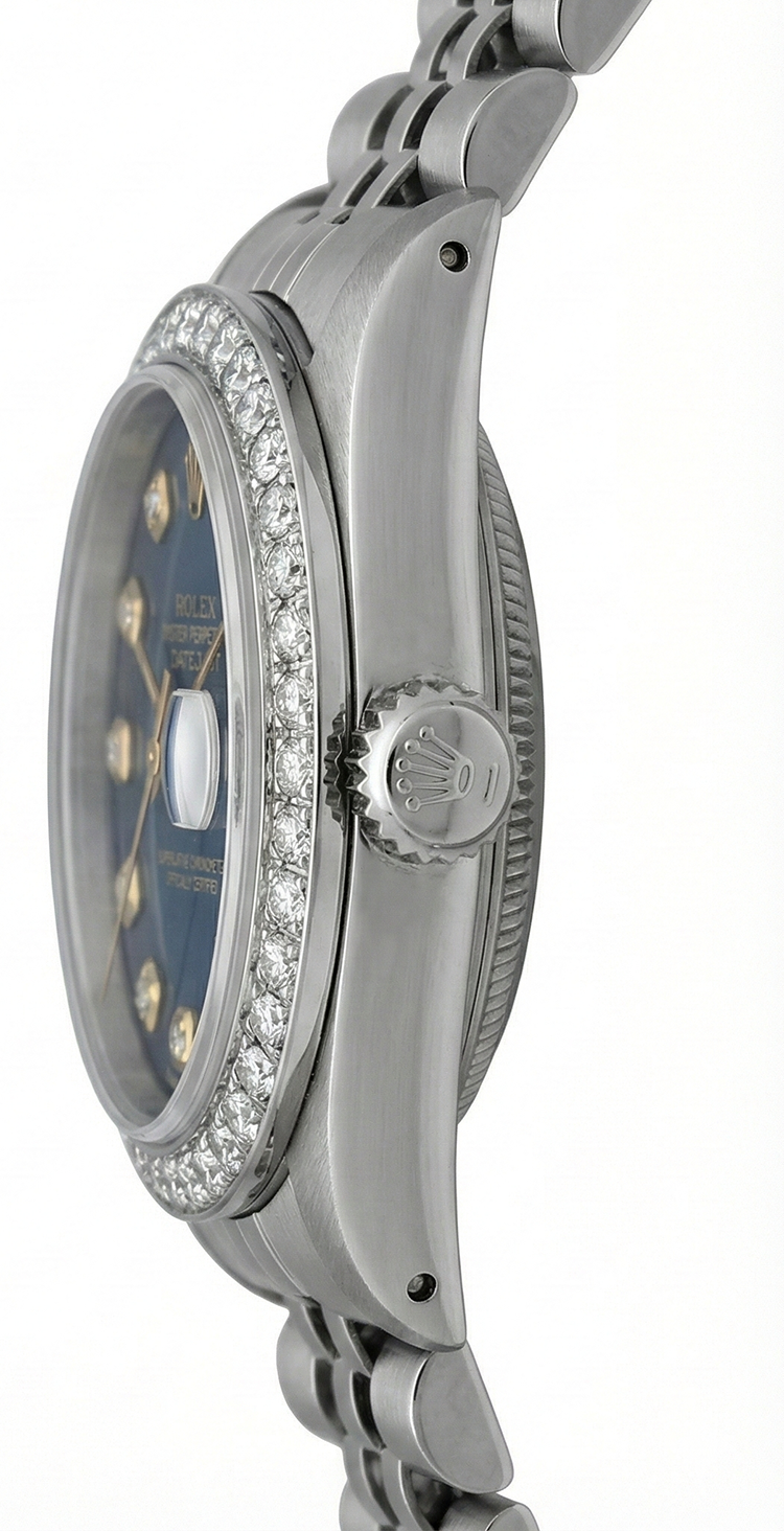 
Rolex Datejust Ladies Watch Black Dial Bezel Ss Jubilee Bracelet
