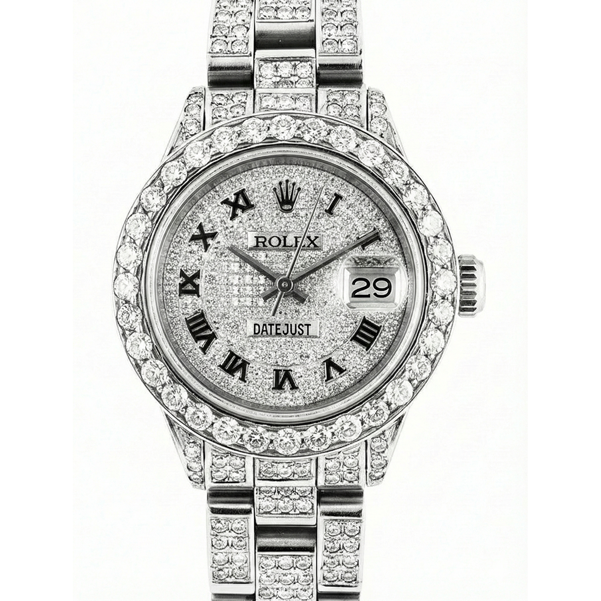 Fine Diamond Rolex 12-ct Stainless Steel – side view