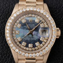 Rolex Datejust Ladies Watch Mother Of Pearl String Diamond Dial Yg