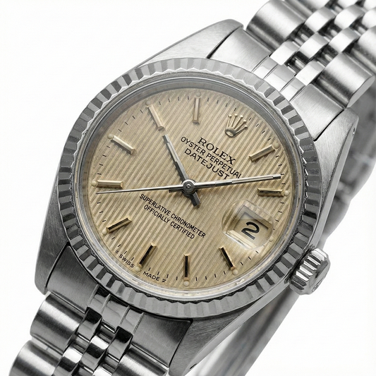 Rolex Datejust Ladies Watch Ss Jubilee Stick Dial Fluted Bezel