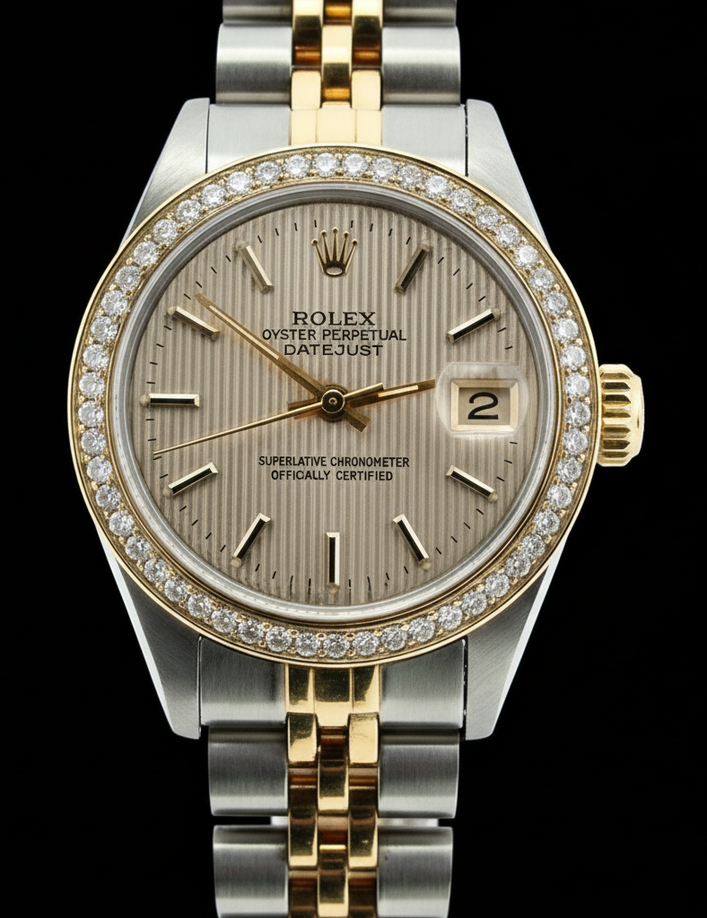 Rolex Datejust Ladies Watch Ss & Yellow Bracelet Champange Stick