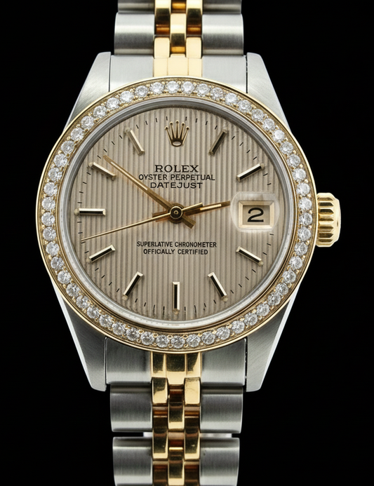 Rolex Datejust Ladies Watch Ss & Yellow Bracelet Champange Stick