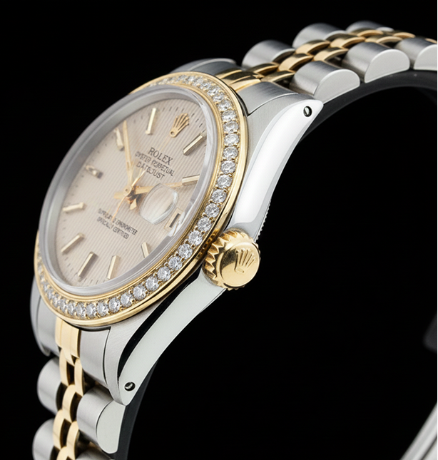 Rolex Datejust Ladies Watch Ss & Yellow Bracelet Champange Stick