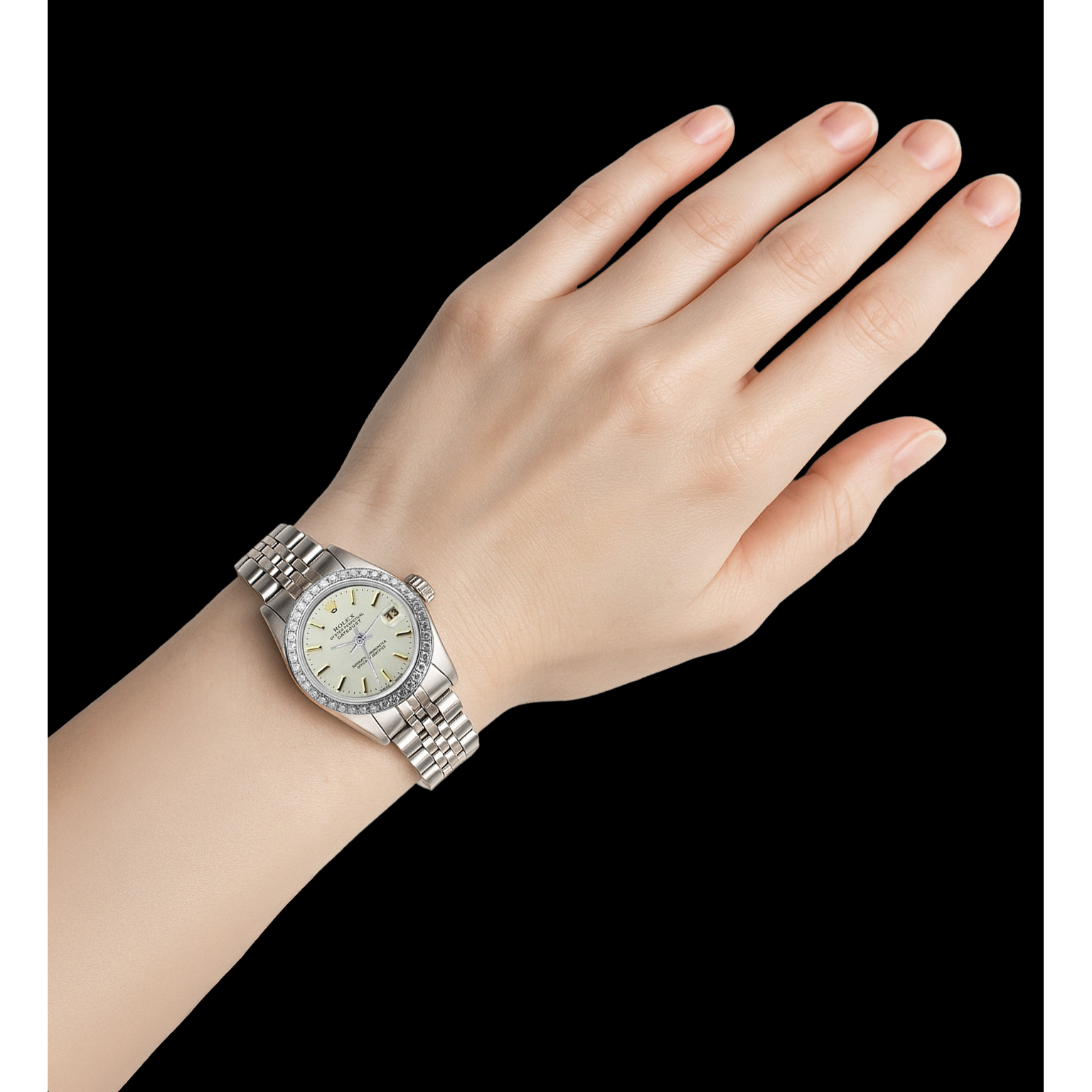 Rolex Datejust Lady Watch Stainless Steel Natural Earth Mined Diamond Bezel White P2