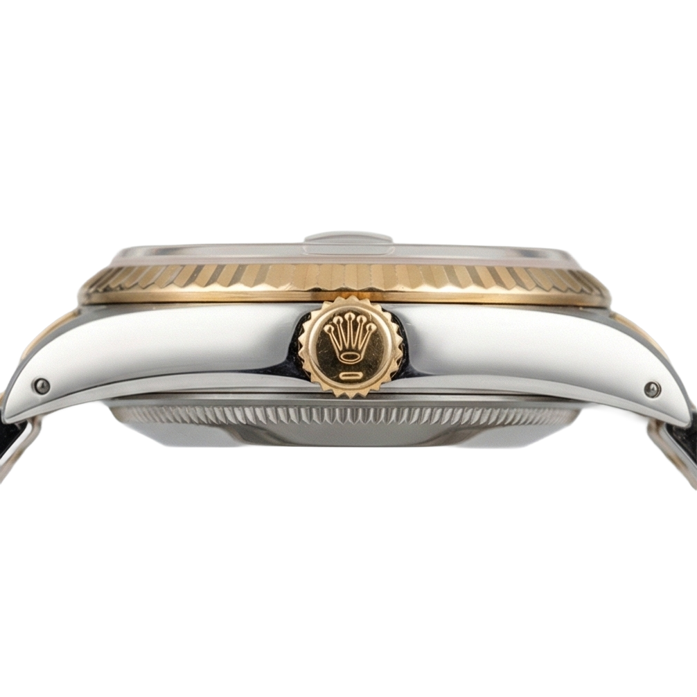 Rolex Datejust Midsize 31 mm Grey Mother of Pearl Natural Earth Mined Diamond Dial Bezel Jubilee Bracelet Watch Ss & Gold