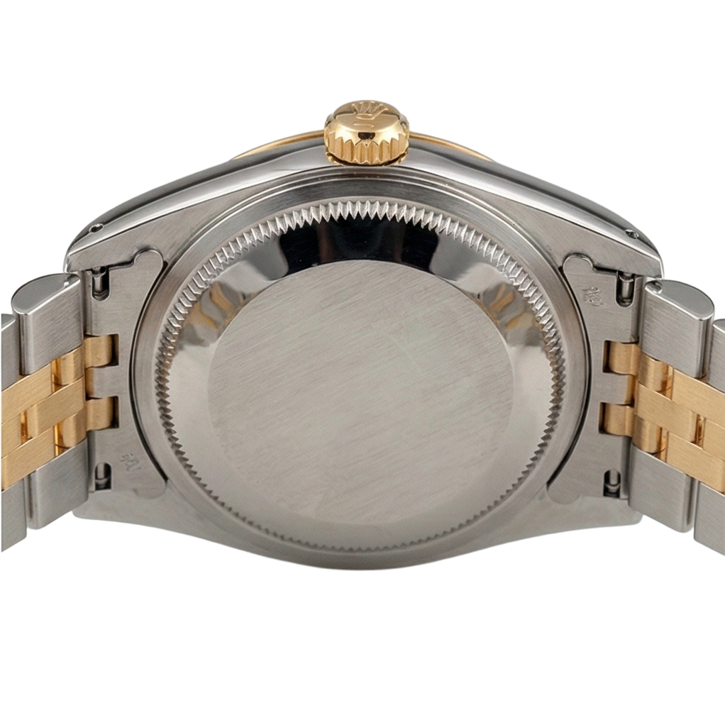 Rolex Datejust Midsize 31 mm Grey Mother of Pearl Natural Earth Mined Diamond Dial Bezel Jubilee Bracelet Watch Ss & Gold