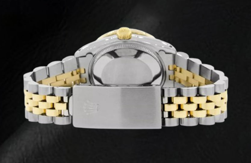 Rolex Datejust Pink Mother Of Pearl Diamond Dial 31 mm Two Tone Watch