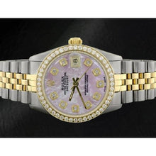 Rolex Datejust Pink Mother Of Pearl Diamond Dial 31 mm Two Tone Watch