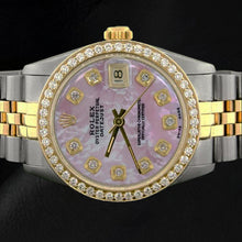 Rolex Datejust Pink Mother Of Pearl Diamond Dial 31 mm Two Tone Watch