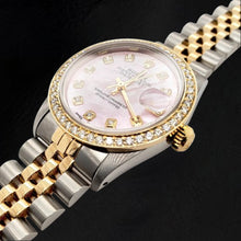 Rolex Datejust Pink Mother Of Pearl Diamond Dial 31 mm Two Tone Watch
