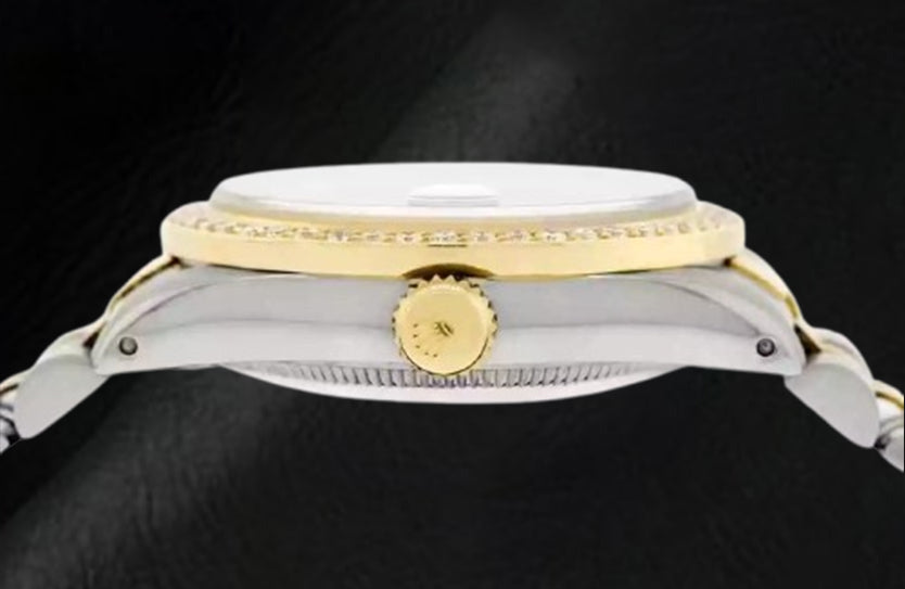Rolex Datejust Pink Mother Of Pearl Diamond Dial 31 mm Two Tone Watch