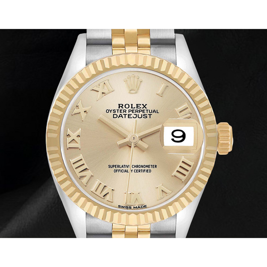 Rolex Datejust Roman Dial 26 mm Ladies Two Tone 179173 Watch