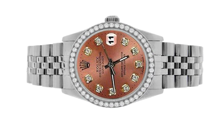 Rolex Datejust Salmon Diamond Dial Bezel 31mm Stainless Steel Watch