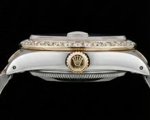 Rolex Datejust Tapestry Natural Earth Mined Diamond Dial Bezel Ladies Watch Ss & Gold