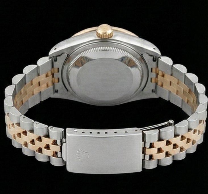 Rolex Datejust Tapestry Natural Earth Mined Diamond Dial Bezel Ladies Watch Ss & Gold