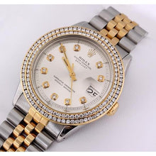 Rolex Datejust Watch Double Row Natural Earth Mined Diamond Bezel Date Just