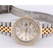 Rolex Datejust Watch Double Row Natural Earth Mined Diamond Bezel Date Just