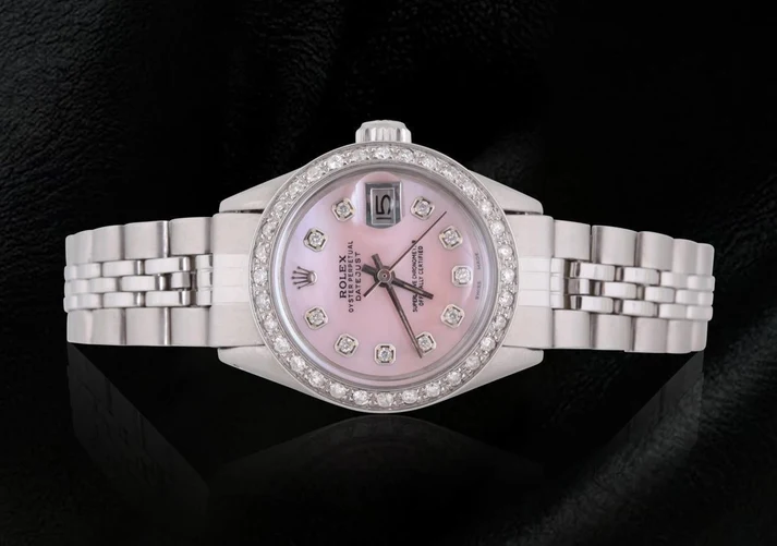 Rolex Datejust Watch Ss Jubilee Bracelet Natural Earth Mined Diamond Dial Bezel Women