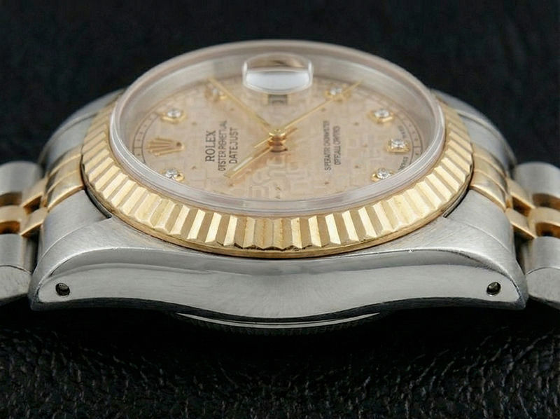 Rolex Datejust Watch Two Tone Diamond Dial Jubilee Style Ivory